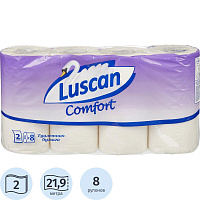 Бумага туалетная Luscan Comfort 2-слойная белая (8 рулонов в упаковке)