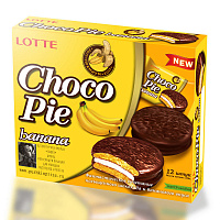 Пирожное Lotte Choco Pie банановое 336 г (12 штук в упаковке)
