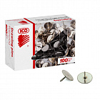 Кнопки канцелярские ICO металлические серебристые (100 штук в упаковке) Фото 0