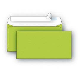 Конверт цветной Packpost E65 90 г/кв.м зеленый стрип (50 штук в упаковке)