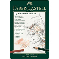 Набор графических материалов Faber-Castell Pitt Monochrome 12 штук