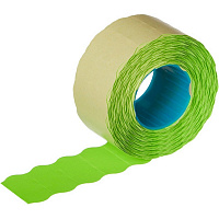 Этикет-лента волна зеленая 26х12 мм стандарт (10 рулонов по 1000 этикеток)