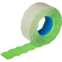 Этикет-лента волна зеленая 22х12 мм стандарт (10 рулонов по 1000 этикеток)