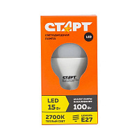 Лампа светодиодная Старт ECO А 15Вт E27 2700К 1200Лм 240В LEDGLSE27 15W 30
