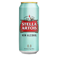 Пиво безалкогольное Stella Artois светлое фильтрованное банка 0.45 л