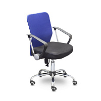 Кресло офисное Easy Chair 203 синее/черное (сетка/ткань, металл)