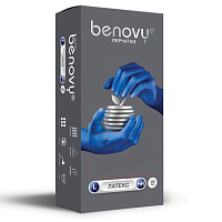 Перчатки латексные смотровые BENOVY High Risk 25 пар (50 шт.), неопудренные, повышенной прочности, размер L (большой), синие, -