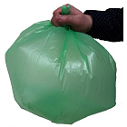 Мешки для мусора на 60 л Luscan зеленые (ПНД, 10 мкм, в рулоне 30 штук, 58х68 см) Фото 1