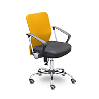 Кресло офисное Easy Chair 203 оранжевое/черное (сетка/ткань, металл)