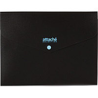 Папка-органайзер Attache Selection Black&Bluе А4 черная/голубая 3 отделения (325х245 мм)
