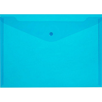 Папка-конверт на кнопке Attache Economy Элементари A4 синяя 180 мкм (10 штук в упаковке)