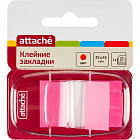 Клейкие закладки Attache пластиковые розовые по 25 листов 25x45 мм Фото 0