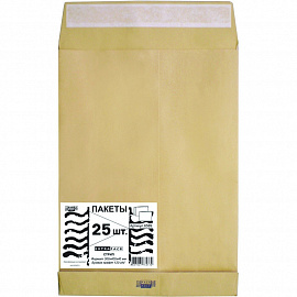 Пакет Extrapack E4 (300x400 мм) из крафт-бумаги 120 г/кв.м стрип (25 штук в упаковке)
