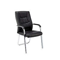 Конференц-кресло Easy Chair 807 черное (искусственная кожа, металл хромированный)