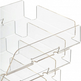 Лоток горизонтальный для бумаг Attache Selection пластиковый прозрачный 5 отделений