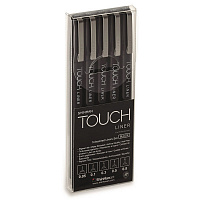 Набор линеров Touch Liner черные (толщина линии 0.05-0.8 мм, 5 штук в упаковке) фото Набор линеров Touch Liner черные (толщина линии 0.05-0.8 мм, 5 штук в упаковке)