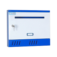 Ящик почтовый ЯП-3 1-секционный металлический белый/синий (370 x 70 x 310 мм)