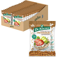 Хлебцы DR.KORNER "Гречневые" с витаминами", хрустящие, 10 г, пакет, 601090184