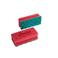 Губка Vileda Professional "Pur Active", с абразивным слоем, 14*6,3см, 10шт, красный/зеленый 123116 (ПОД ЗАКАЗ)