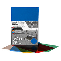 Обложки для переплета пластиковые ProfiOffice A4 200 мкм синие глянцевые (100 штук в упаковке)