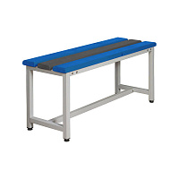 Скамья СКП1-1500 синий/серый (пластик, металл 1500х350х480 мм)