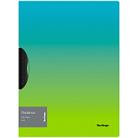 Папка с пластиковым клипом Berlingo "Radiance" А4, 450мкм, голубой/зеленый градиент
