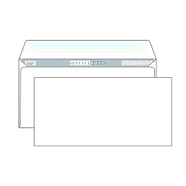 Конверт OfficePost E65 80 г/кв.м белый стрип с внутренней запечаткой (100 штук в упаковке)