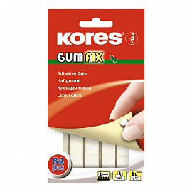 Клейкие квадраты двусторонние монтажные Kores Gum Fix полимерная смесь 9 х 11 х 3.2 мм (84 штуки в упаковке)