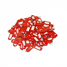 Бирки для ключей пластиковые красные (100 штук в упаковке) Фото 1