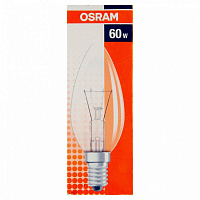 Лампа накаливания Osram 60 Вт Е14 свеча прозрачная 2700 К теплый белый свет 4008321665942