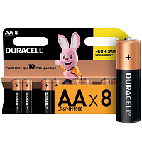 Батарейки Duracell пальчиковые АА LR6 (8 штук в упаковке)