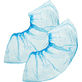 Бахилы одноразовые полиэтиленовые гладкие Эконом АРТ 20 1.7 г голубые (50 пар в упаковке)