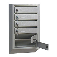 Ящик почтовый КП-6 6-секционный металлический серый (380x190x680 мм)