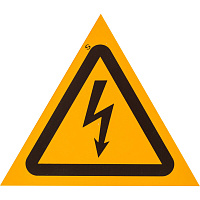 Знак безопасности Опасность поражения электрическим током W08 (200х200х2 мм, пластик)