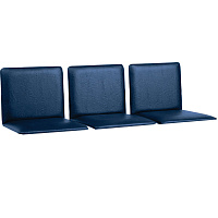 Сиденья для кресла "Терра", комплект 3 шт., кожзам синий, каркас серебристый