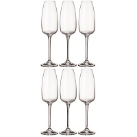 Набор бокалов для шампанского Crystal Bohemia Anser стеклянные 290 мл (6 штук в упаковке)