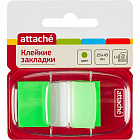 Клейкие закладки Attache пластиковые зеленые по 25 листов 25x45 мм Фото 0