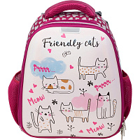 Ранец №1 School анатомический Friendly cats (экокожа)