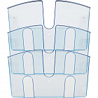 Лоток настенный А4 вертикальный (310x430 мм) пластиковый 3 отделения прозрачный синий Attache Фото 0