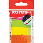 Клейкие закладки Kores бумажные 4 цвета по 50 листов 20x50 мм