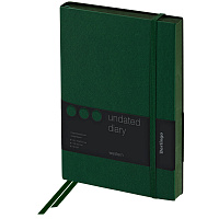 Ежедневник недатированный, А5, 136л., кожзам, Berlingo "Western", с резинкой, зеленый