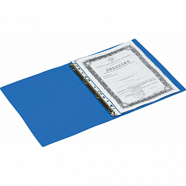 Папка на 4-х кольцах Attache 32 мм синяя до 170 листов (пластик 0.45 мм)
