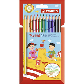 Карандаши цветные Stabilo Trio thick 12 цветов трехгранные
