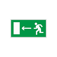 Знак безопасности Направление к эвакуационному выходу налево Е04 (300х150х2 мм, пластик, фотолюминесцентный)