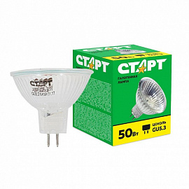 Лампа галогенная Старт 50 Вт GU5.3 спот зеркальный 2850 К теплый белый свет