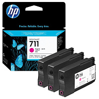 Картридж струйный HP 711 CZ135A пурпурный оригинальный (тройная упаковка)
