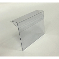 Ценникодержатель полочный на стеклянные и деревянные полки длина 80 мм прозрачный (10 штук в упаковке)