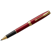 Ручка-роллер Parker "Sonnet Intense Red Lacquer GT" черная, 0,8мм, подарочная упаковка