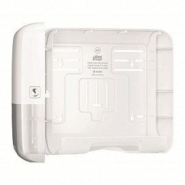 Диспенсер для листовых полотенец Tork Mini Singlefold H3 ZZ/С пластиковый белый (код производителя 553100)