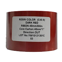 Риббон Resin Premium dark red 40 мм х 300 м OUT (диаметр втулки 25.4 мм)
